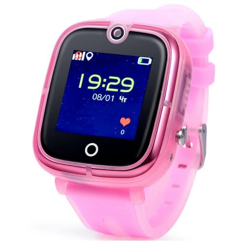 Детские GPS часы Wonlex KT07 розовые водонепроницаемые с камерой