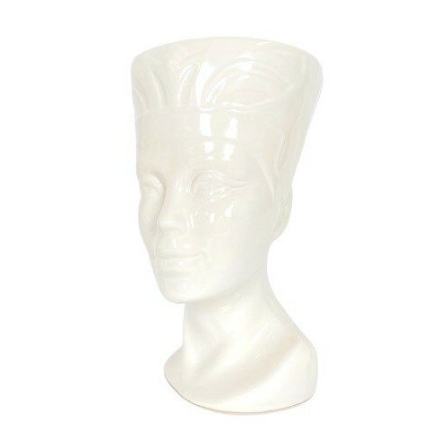 Кашпо для цветка Голова Нефертити белая