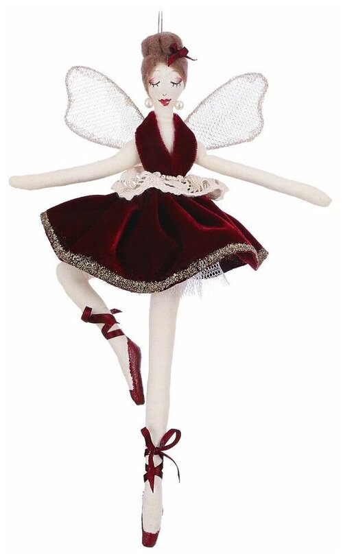 Кукла на ёлку ФЕЯ - балерина буффа (Variation), полиэстер, красная, 30 см, Edelman 1087102-V
