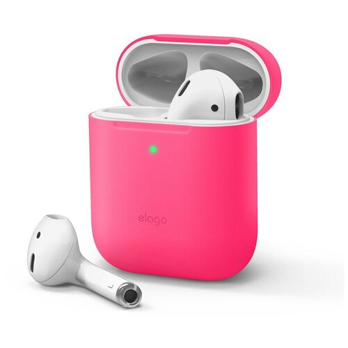 фото Чехол elago skinny case для airpods 1&2, цвет неоновый розовый (eapsk-ba-npk)