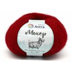 Пряжа для вязания Astra Premium 'Мохер' (Mohair) 25гр 190м (+/-5%) (50% кид мохер, 50% акрил) (12 красный), 4 мотка - изображение