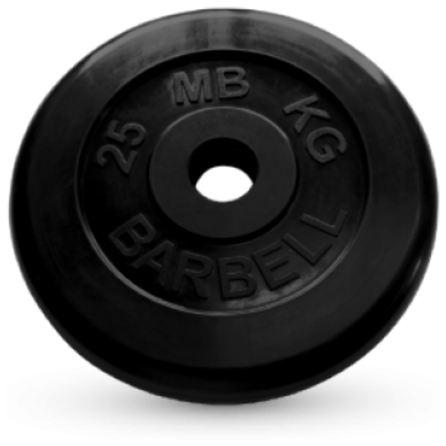 25 кг диск (блин) MB Barbell (черный) 50 мм.