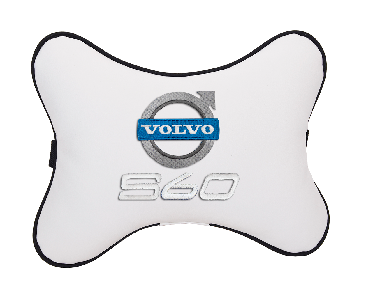 Подушка на подголовник экокожа Milk с логотипом автомобиля VOLVO S60