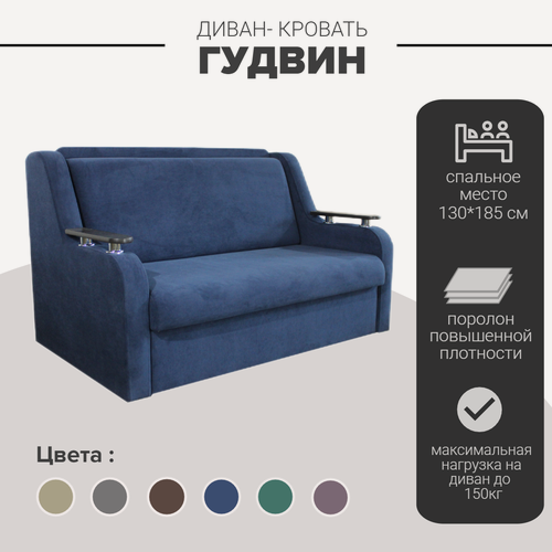 Изображение товара Диван раскладной Диван выкатной двухместный Диван кровать мягкая мебель 130*185 Синий