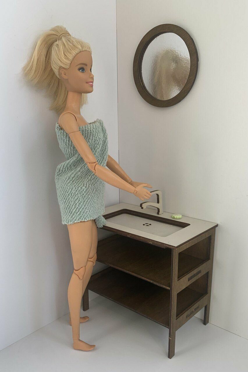 Мебель для кукол барби Ola la Home Умывальник в ванну barbie игрушечный для кукольного домика до 30 см