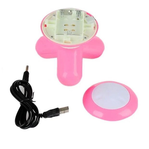 Массажер для шеи и плеч Mimo розовый / вибромассажер для всего тела Мимо / работает от USB-кабеля и батареек - фотография № 4