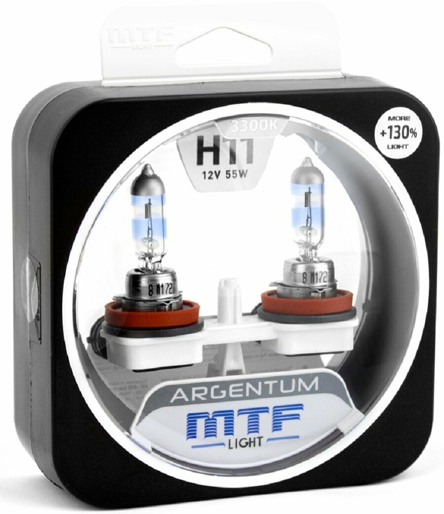 Галогеновые лампы MTF light ARGENTUM +130% 3300K H11