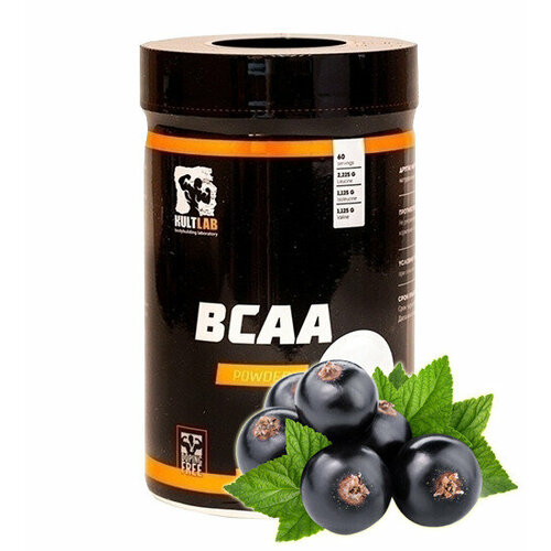 Kultlab BCAA, Чёрная смородина, 300 гр, 2:1:1 / Культлаб аминокислоты БЦАА