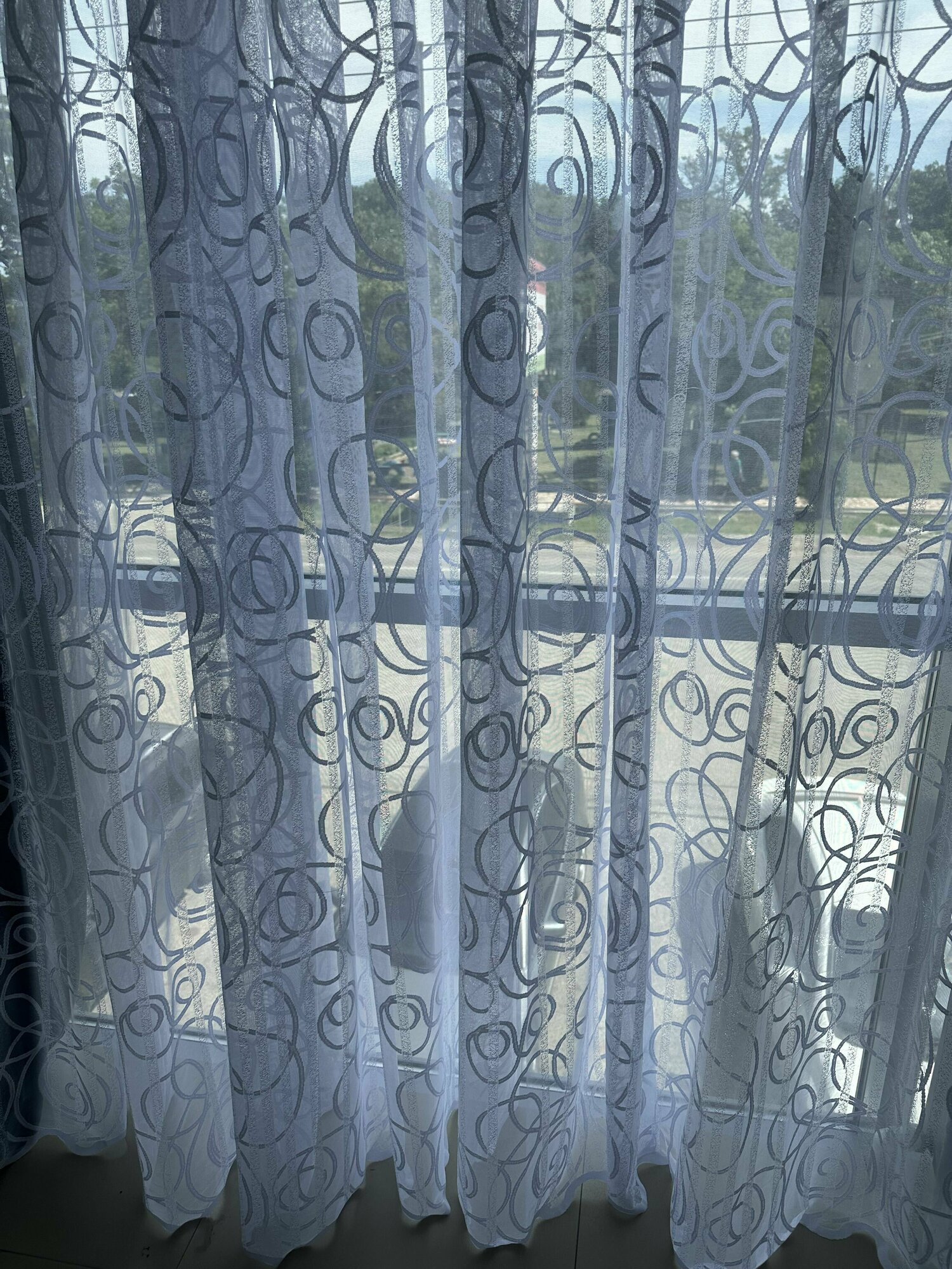 Тюль Жаккардовая Белая Круги 500*150