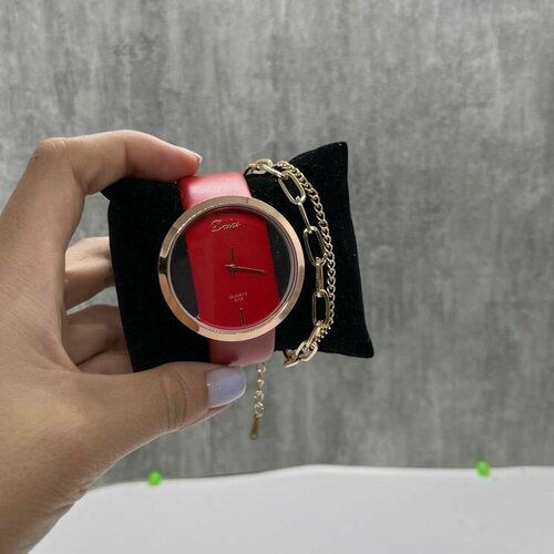 Наручные часы 1193, золотой, красный модные наручные часы wwoor для женщин дизайнерские роскошные кварцевые наручные часы женские часы с золотым браслетом и бриллиантами подар