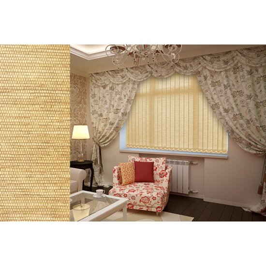 Комплект ламелей для вертикальных жалюзи Уют Фиджи 180см натуральный