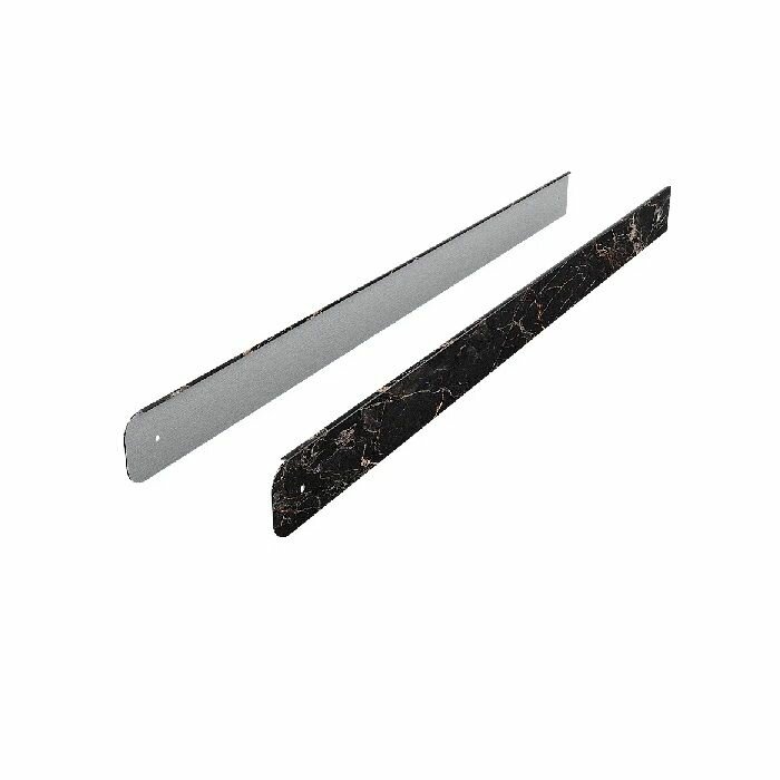 фото Планка для столешниц торцевая алюминиевая, 38 мм, 1шт, мрамор марквина черный 3029 R9, универсальная