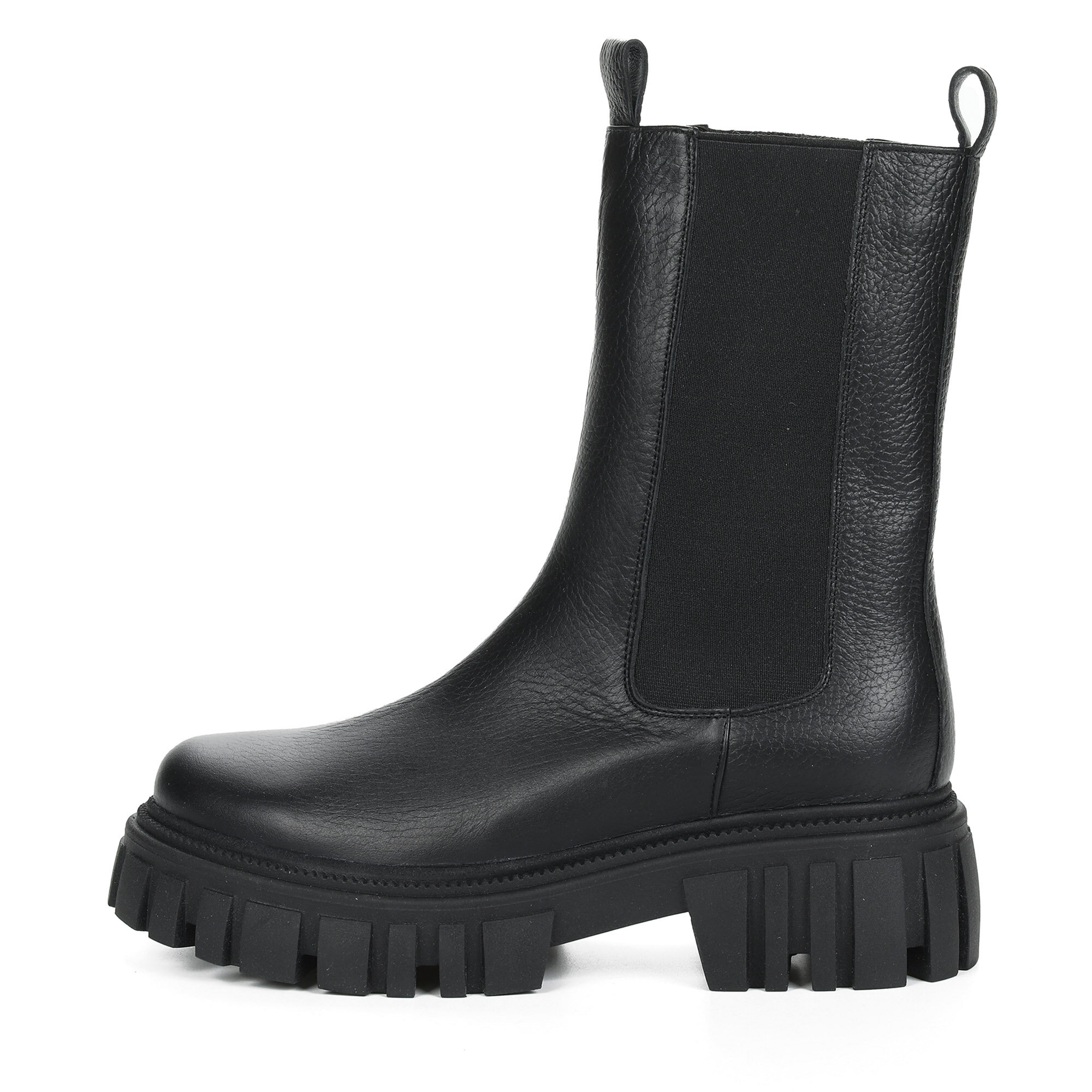 фото Ботинки женские Respect, челси, натуральная кожа, черные, натуральный мех