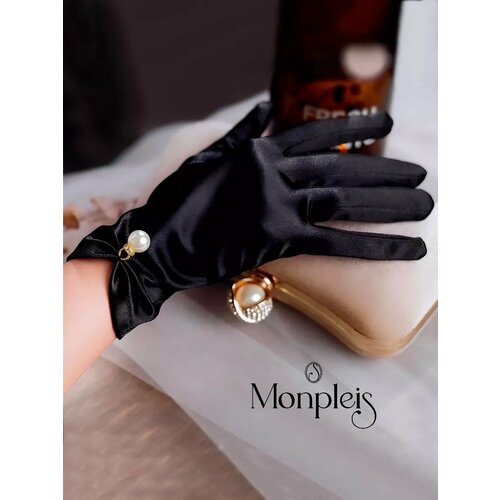 фото Перчатки monpleis вечерняя коллекция для женщин, размер onesize (6-8), черный