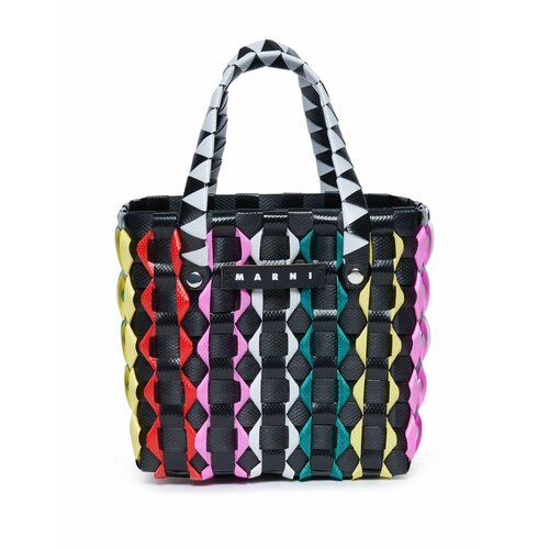 Сумка тоут Marni фактура плетеная черный 14223₽