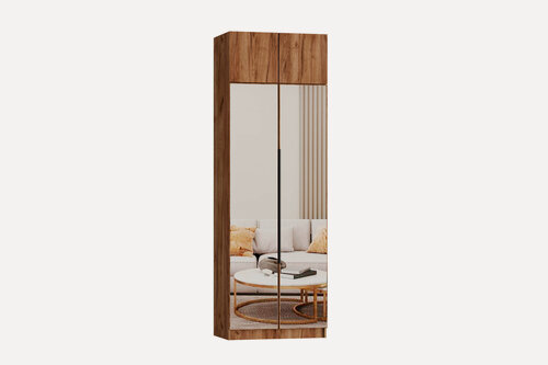 Изображение товара Шкаф Гюнтер 2 900-550-2400 наполнение платье/белье цвет дуб крафт табачный