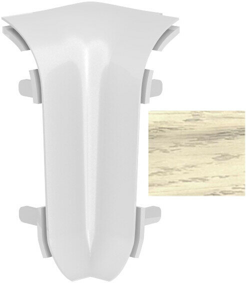 Угол для плинтуса Панельпласт "Абсолют", внутренний, цвет дуб беленый