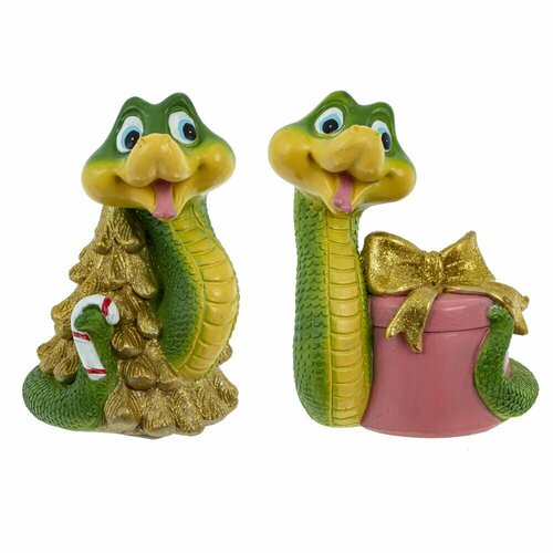 Копилка Змея символ года 2025, 10х9х13 см, 1шт из 2х видов KSM-806022