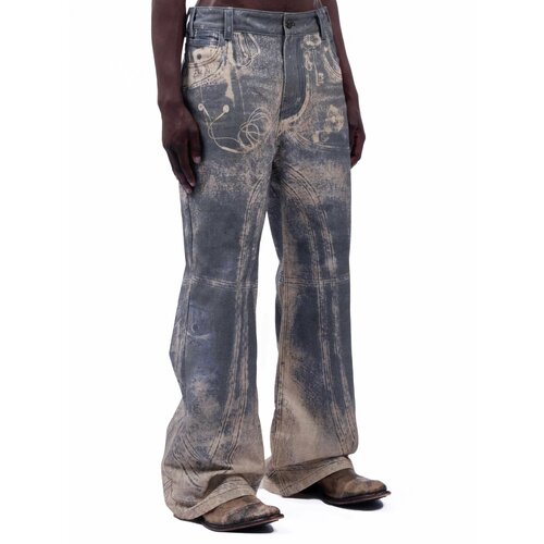 фото Джинсы клеш no/faith studios whats in my pocket denim used, размер m, голубой