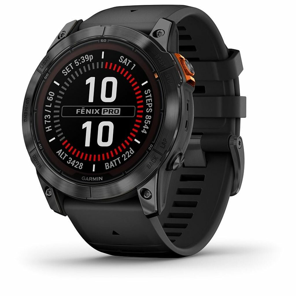 Смарт-часы Garmin Fenix 7X Pro Solar Slate Gray, черный, 010-02778-01