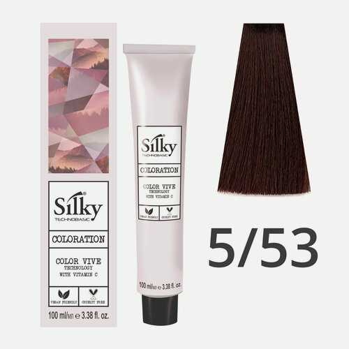 Изображение товара Краска для волос профессиональная Silky Color Vive/Ultralift 5/53 Светлый каштановый Какао, 100 мл