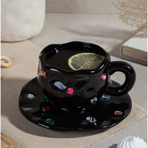 Чайная пара набор блюдце и чашка ручной работы