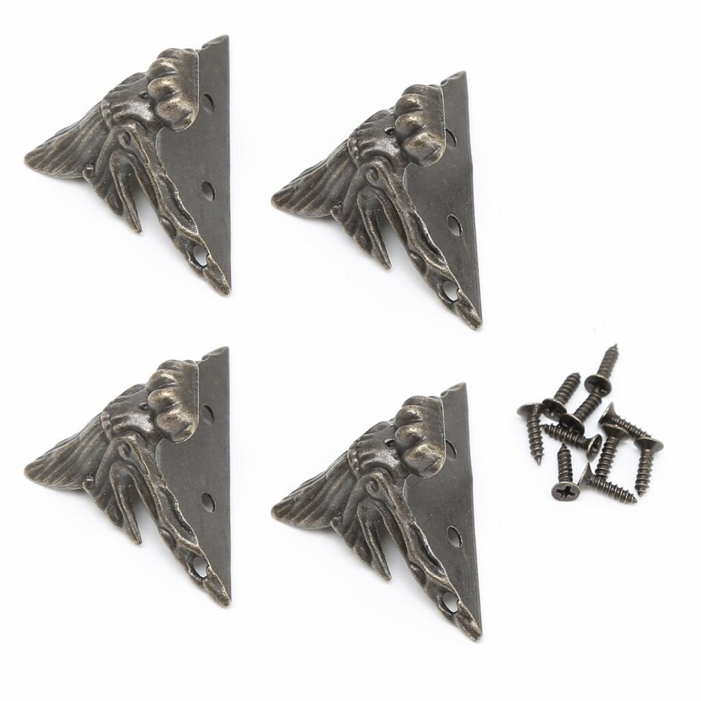 4x Декоративные ножки для шкатулки из бронзы