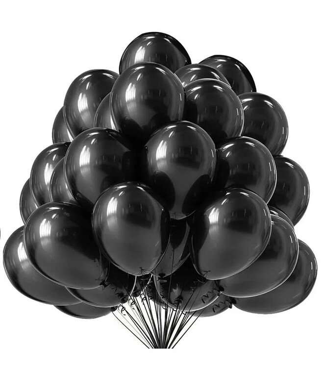 Набор 15 воздушных шаров черных 26 см — фото 1