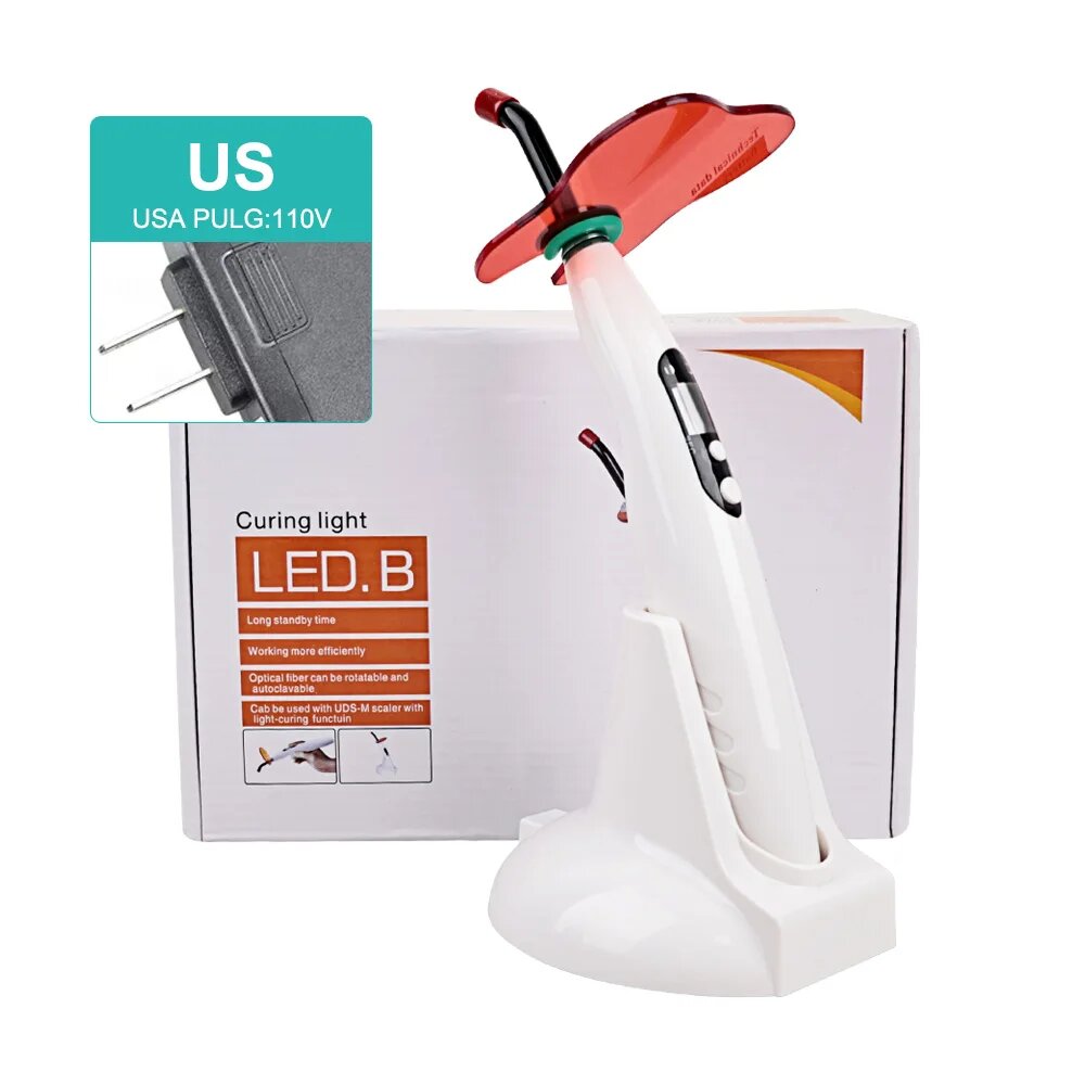 ELIJAH Беспроводная LED стоматологическая полимеризационная лампа, US Plug