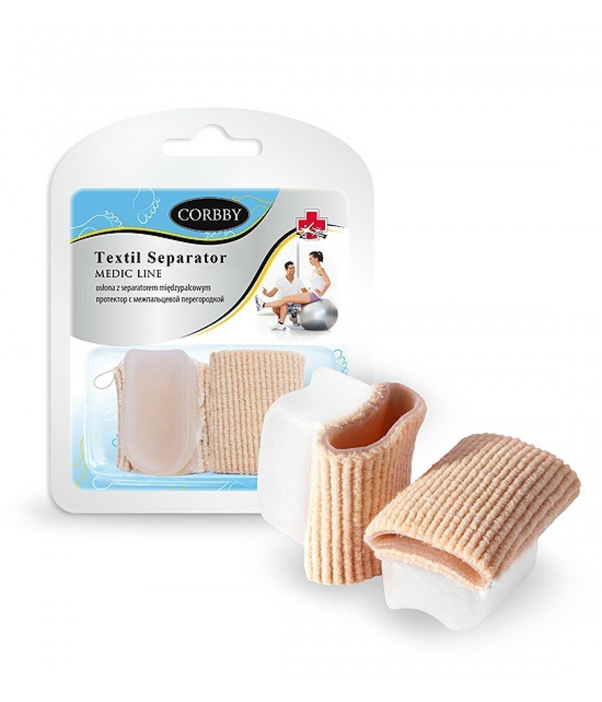Трикотажный протектор textil separator Corbby для пальцев стоп 2 шт .