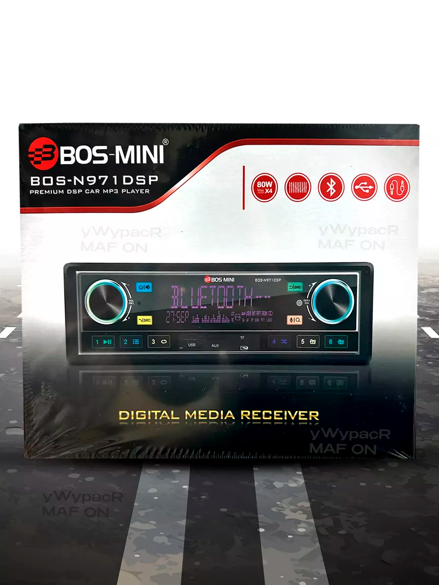 Магнитола Bos-mini N971, 1DIN, Bluetooth, AUX, USB, Type-C, подсветка клавиш — фото 1