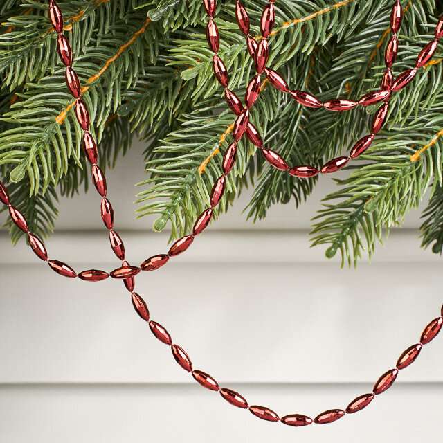 Бусы на елку Radiance 270 см гранатовые пластиковые