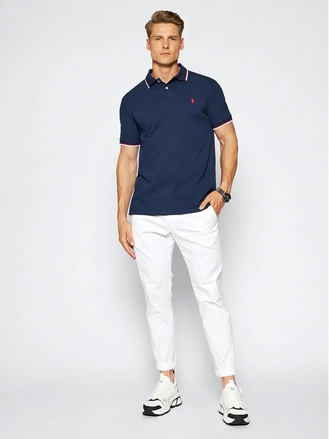 Поло Polo Ralph Lauren, размер XL, темно-синий — фото 1