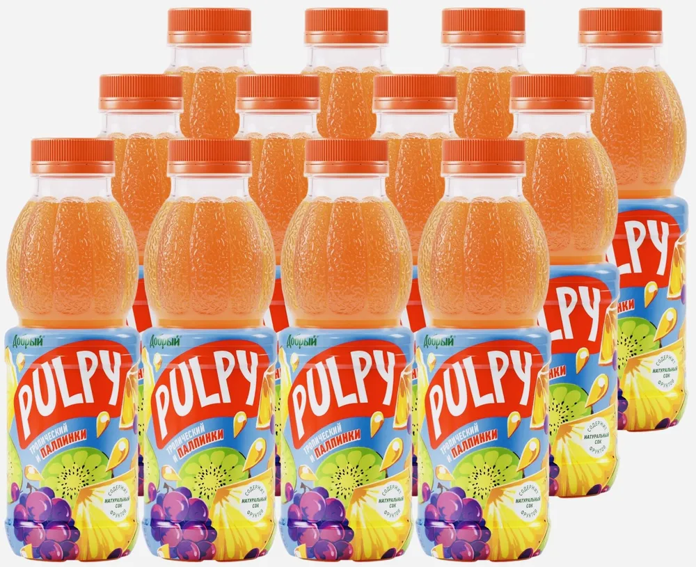 Напиток сокосодержащий Добрый Pulpy Тропический 0.45 л ПЭТ упаковка 12 штук