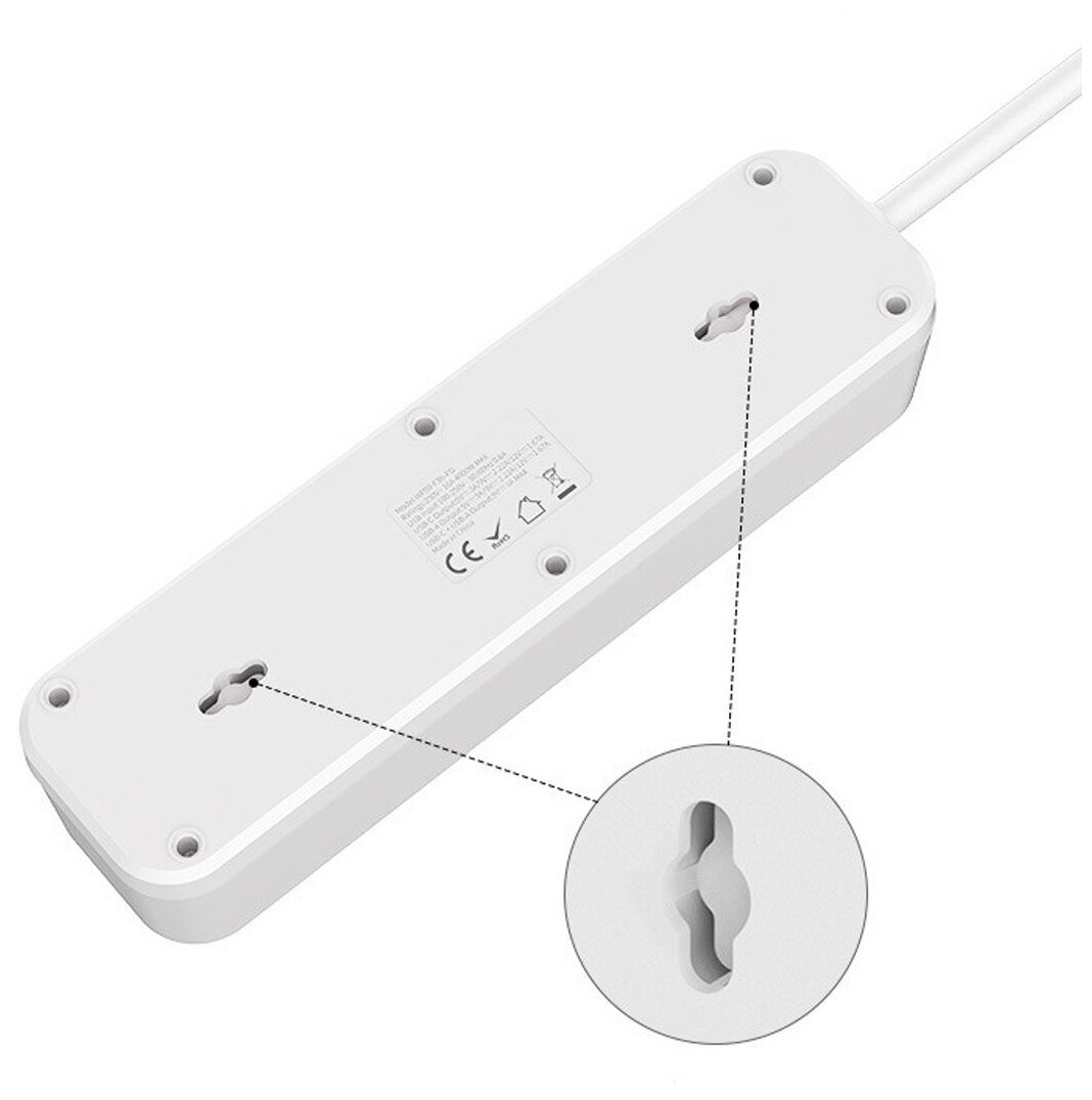 Удлинитель бытовой электрический (белый) OFOPRO, сетевой фильтр, 4 гнезда-розетки, 2 USB, 1 USB TYPE C, 1.8м, 16А/4000Вт - фотография № 4