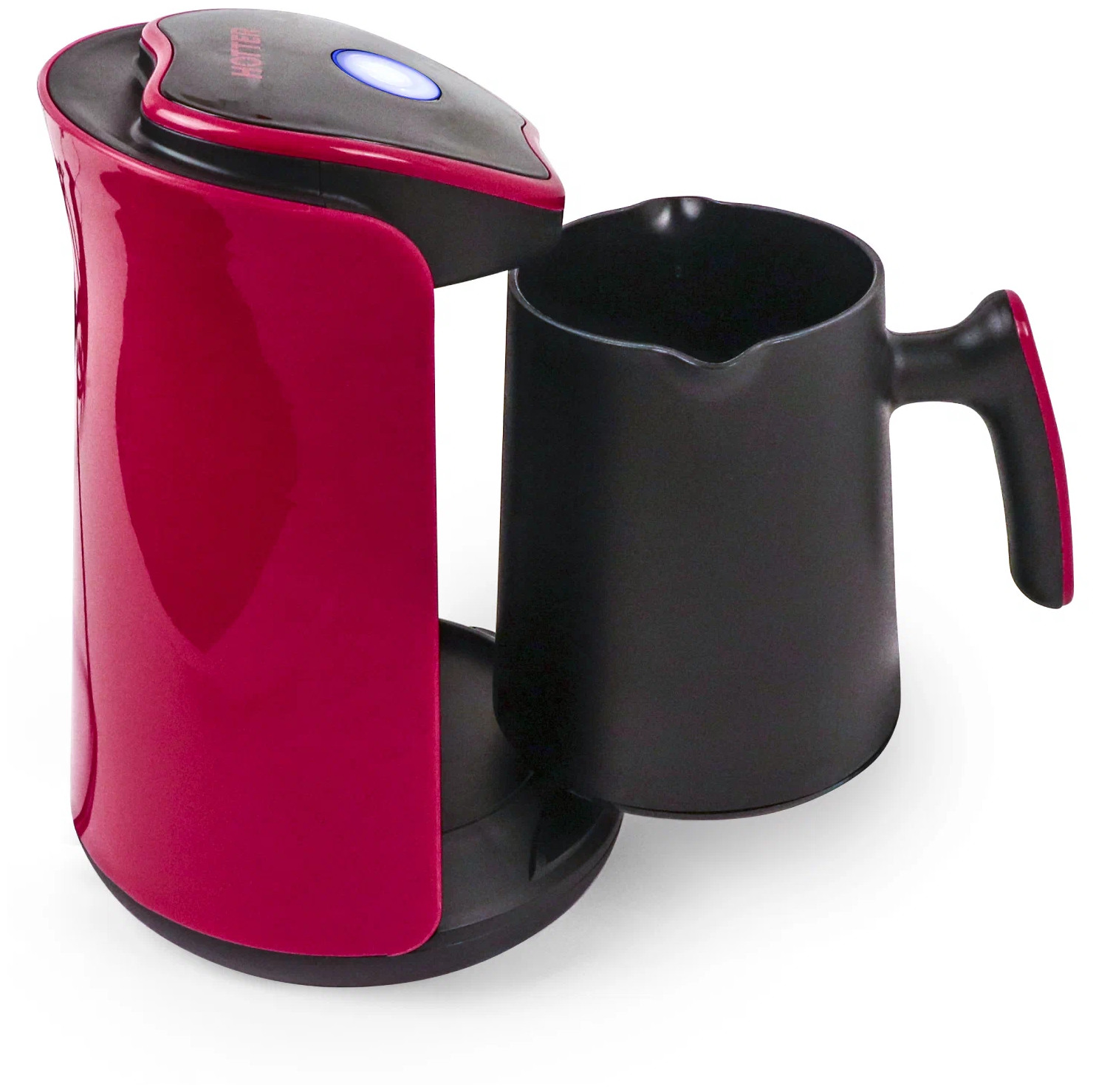 Кофеварка электрическая HOTTER HX-1100R чёрная с розовым, автоотключение, 300мл, 600Вт - фотография № 2