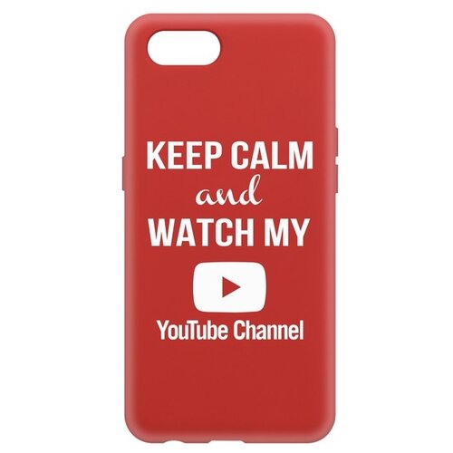 фото Чехол-накладка krutoff silicone case youtube для realme c2 красный krutoff group