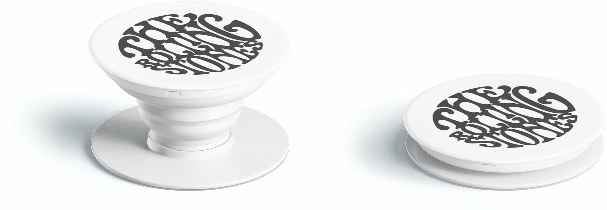 фото Попсокет "The Rolling Stones", белый/Подставка попсокет для телефона с кольцом /держатель-кольцо на смартфон