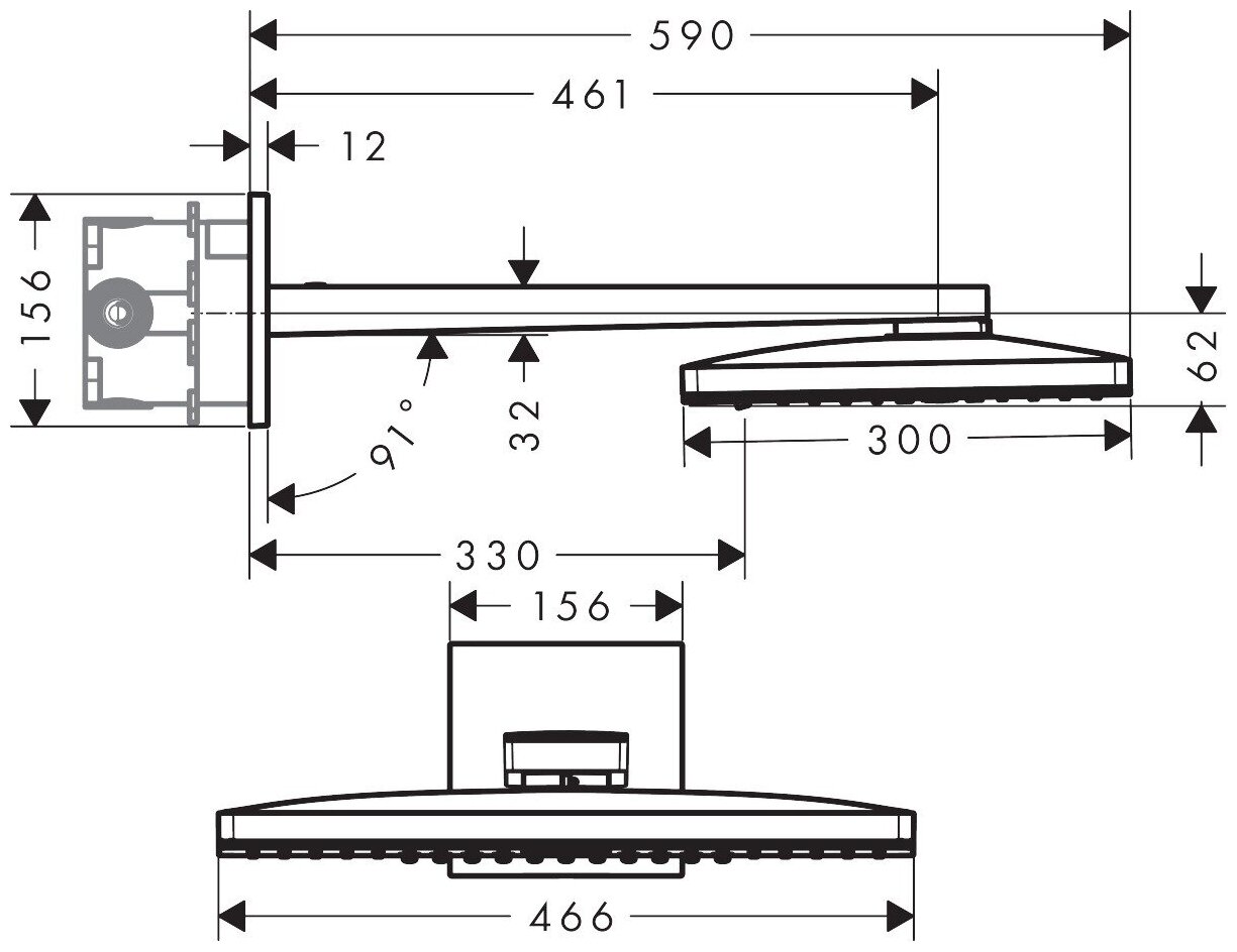 Верхний душ Hansgrohe - фото №6