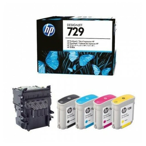 Комплект для замены печатающей головки HP 729 729 bl col print head f9j81a hp печатающая головка черный цветной