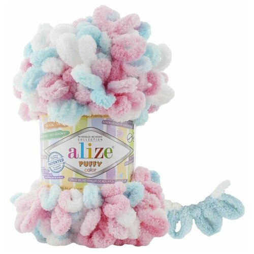 Пряжа Puffy Color Alize - 1 моток (100 грамм/9 м), цвет 6377