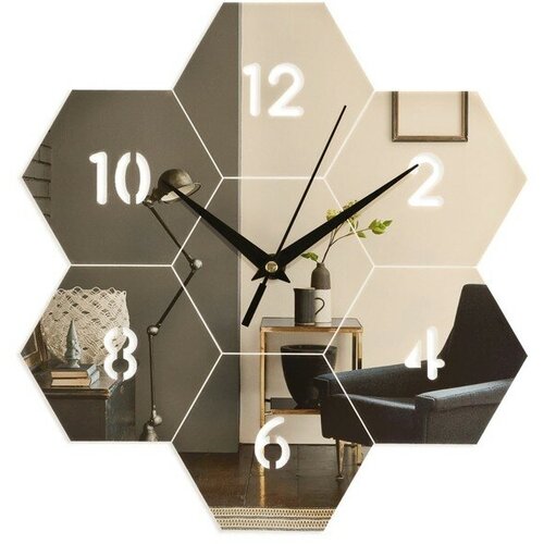 SUI Часы-наклейка серия DIY Соты 27 х 26 см сота 102 х 89 см 1 АА золото 809₽