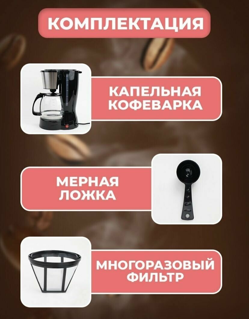 Автоматическая кофемашина капельная / Кофеварка, 900 Вт - фотография № 3
