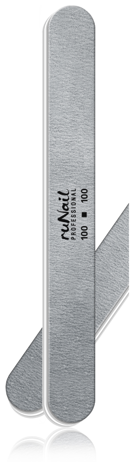 Профессиональная пилка для искусственных ногтей серая, закругленная, 100/100 грит №0232