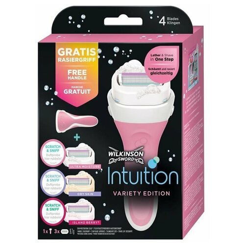 wilkinson sword intuition sensitive сменные лезвия 3 шт с 3 сменными лезвиями в комплекте Бритва Wilkinson Sword Intuition variety edition Бритва + 3 кассеты