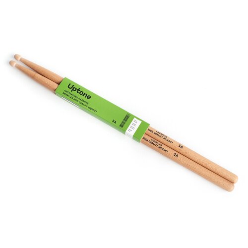 UPTONE American High Quality Hickory 5A барабанные палочки, орех, деревянный наконечник, цвет - натуральный