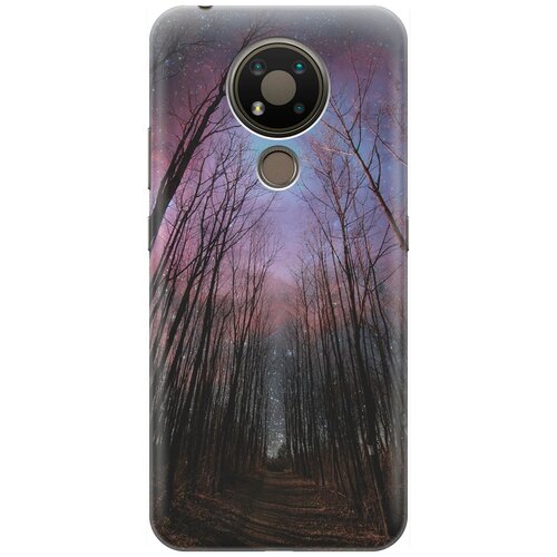 фото Ультратонкий силиконовый чехол-накладка для nokia 3.4 с принтом "тропа и звездное небо" gosso