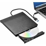 Дисковод внешний привод DR14 для ноутбука и пк CD DVD-RW USB 3.0 + переходник Type C, DVD плеер - изображение
