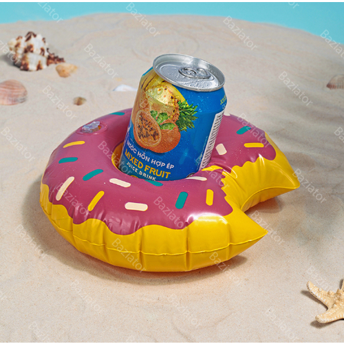 фото Надувной подстаканник для бассейна пончик, плавающий бар в бассейн, надувная подставка для стакана, держатель для напитков надувной, надувной бар круг baziator
