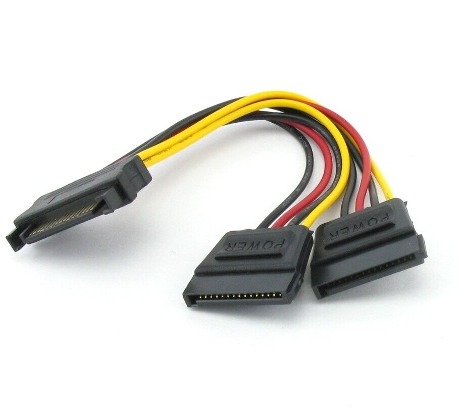Разветвитель питания устройств SATA(15M)-->2xSATA(15F), 15см
